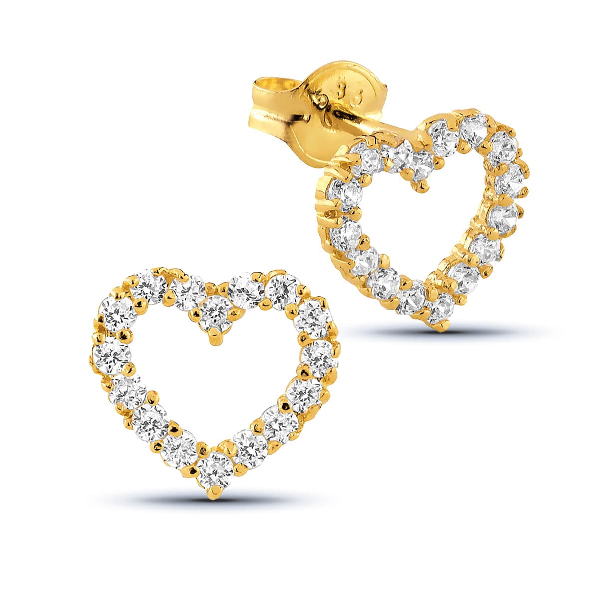 Kultaiset sydänkorvakorut K-E34586Z