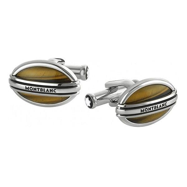 Montblanc Tiger Eye Steel Cufflinks Oval Three Rings kalvosinnapit MB107049