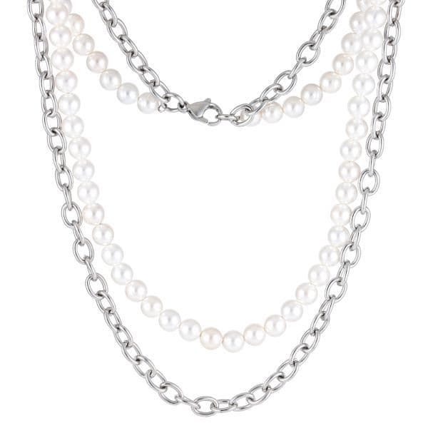 Teräs / helmikaulakoru NSS862 SS CHAIN WHITE