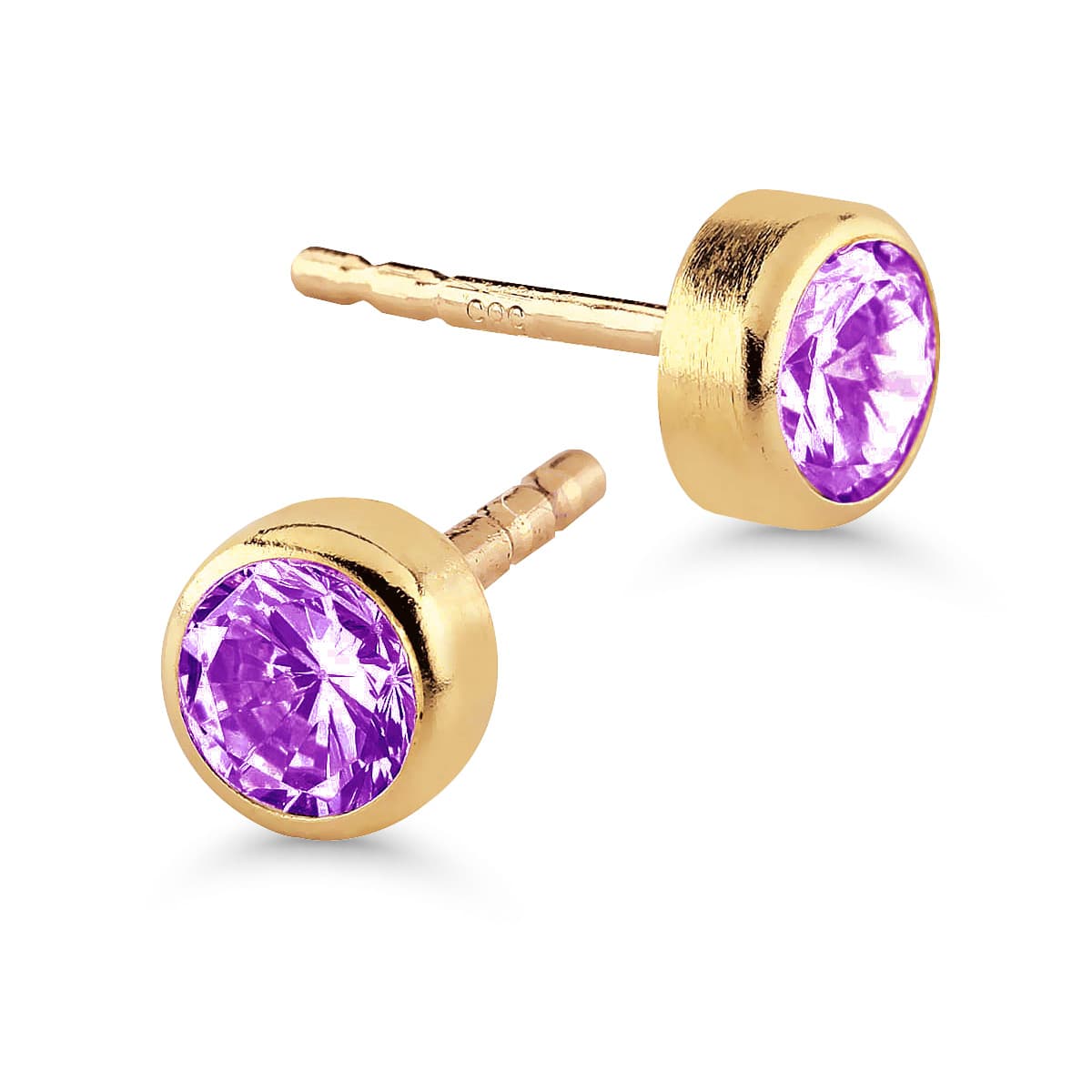 Kultaiset korvakorut, violetti kivi SA-0206/04amet