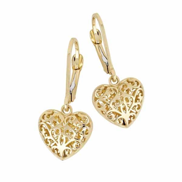 Kultaiset sydänkorvakorut XE13325-II-DC
