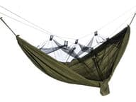 Riippumatto hyttysverkolla